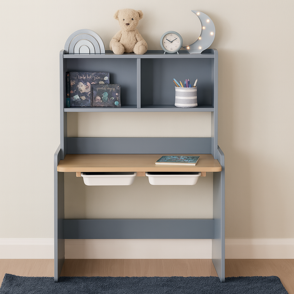 Set Escritorio Natty Con Repisas y Silla