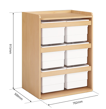 Organizador de 6 cajones