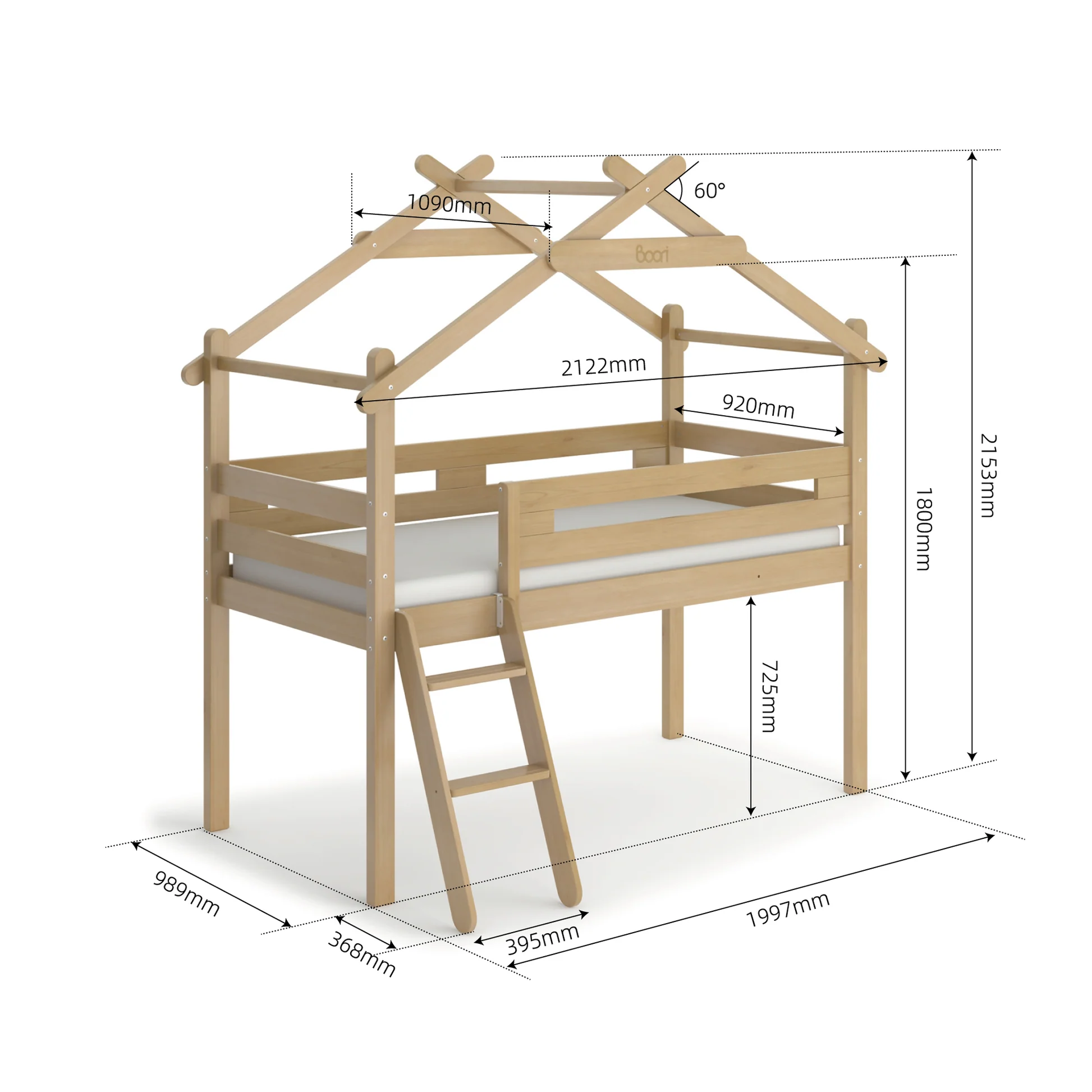 Forest Teepee Single Loft Bed / Cama Loft plaza 1/4