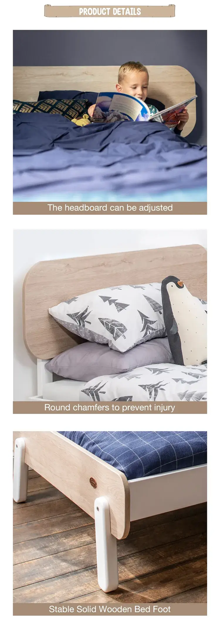 Cama Natty Oak (Plaza y media - Twin)